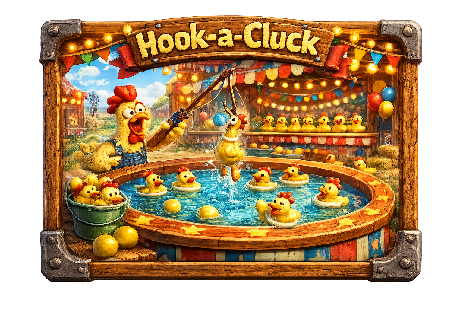 Hook-a-Cluck panel art